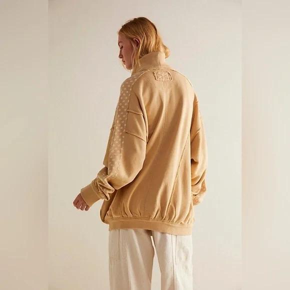 Free People Heritage Track Jacket Size Large NWT - Picture 2 of 13